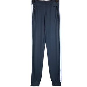 Sweaty Betty London Striped Joggers Athletic Track Pant Warm Up Modal Grey White